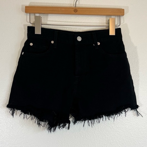Denim Raw Edge Shorts - Picture 1 of 6